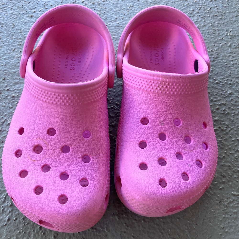 Girls size 12 pink Crocs